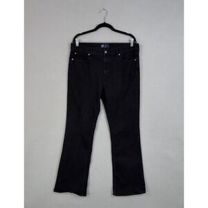Gap Jeans Womens 14/32R Black Mid Rise Bootcut Stretch Dark Wash Denim Casual